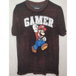 Super Mario Bros Nintendo Gamer Characters Graphic Video Game T-Shirt M 2016